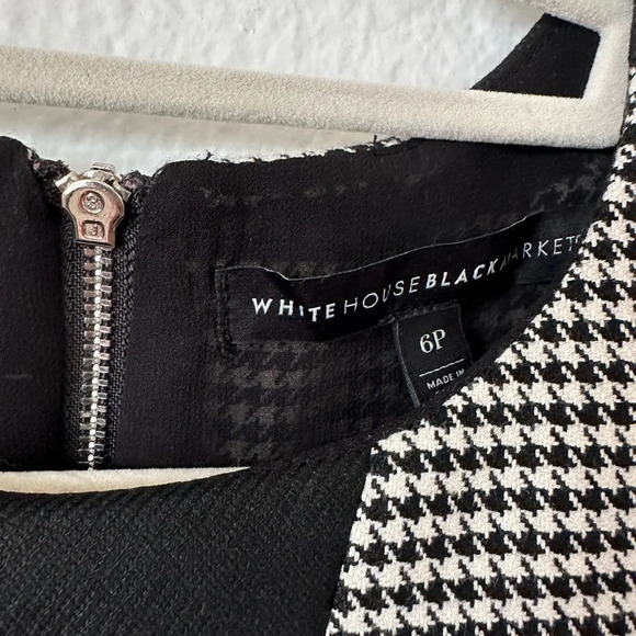 WHBM Black & White Sleeveless Houndtooth Pattern Top Size 6P - Picture 7 of 7